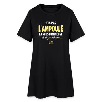 Du bist nicht die hellste Glühbirne - Frauen T-Shirt-Kleid - Schwarz - Vorne