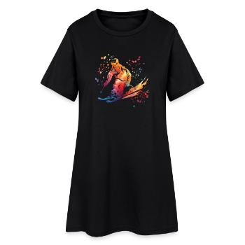 Ski alpin Sports d’hiver Ski nordique - Robe T-shirt Femme - noir - Devant