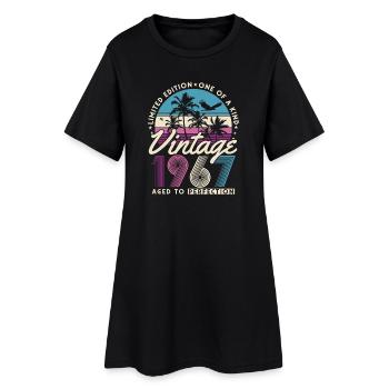 Cadeau d’anniversaire rétro vintage 1967 - Robe T-shirt Femme - noir - Devant