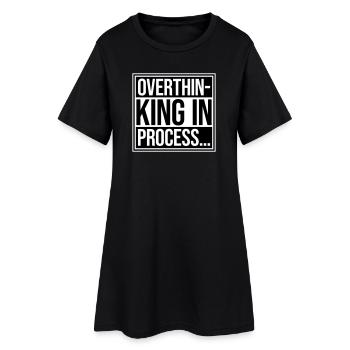 Overthinking In Process Lustig Grübeln Spruch Logo - Frauen T-Shirt-Kleid - Schwarz - Vorne