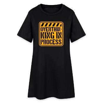 Trop réfléchir en processus Drôle de dicto sombre Logo - Robe T-shirt Femme - noir - Devant