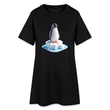 Pinguin auf Eisblock 3D - Women’s T-Shirt Dress - black - Front