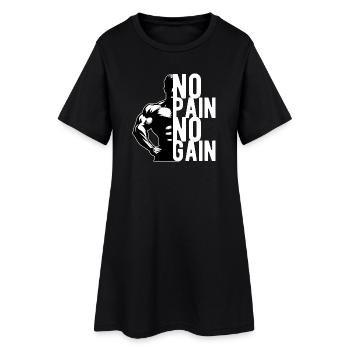 No Pain Fitness GYM No Gain Bodybuilding Drôle - Robe T-shirt Femme - noir - Devant