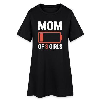 T-shirt Battery de 3 filles - Robe T-shirt Femme - noir - Devant