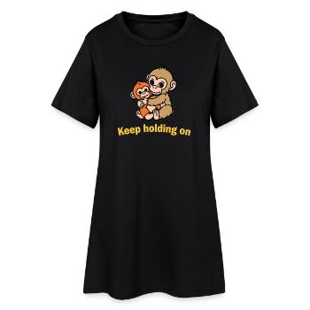 Continue de t’accrocher, les singes - Robe T-shirt Femme - noir - Devant