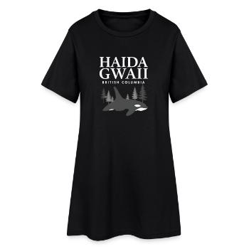 Haida Gwaii Orca - Robe T-shirt Femme - noir - Devant