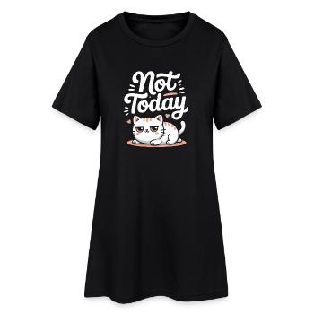 Katzen Spruch Not Today Büro Cat Homeoffice Katze - Frauen T-Shirt-Kleid - Schwarz - Vorne