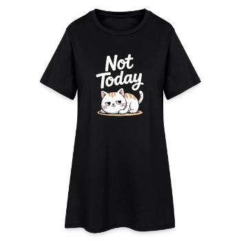 Katzen Spruch Not Today Büro Cat Homeoffice Katze - Frauen T-Shirt-Kleid - Schwarz - Vorne