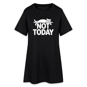 Katzen Spruch Not Today Büro Cat Homeoffice Katze - Frauen T-Shirt-Kleid - Schwarz - Vorne