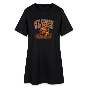 Mon entraîneur est au paradis dans le basket chrétien - Robe T-shirt Femme - noir - Devant
