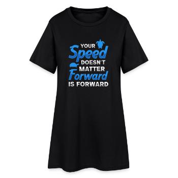 Forward is Forward Motivational Turtle Quote Art - Women’s T-Shirt Dress - black - Front