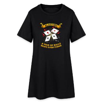 Dicton drôle de poker - Robe T-shirt Femme - noir - Devant