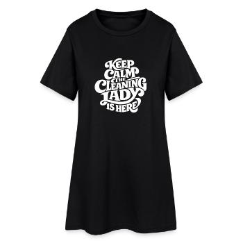 La femme de ménage est là - Drôle de service de maison - Robe T-shirt Femme - noir - Devant