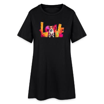 Love Jack Russell Cadeau pour les propriétaires de chiens - Robe T-shirt Femme - noir - Devant