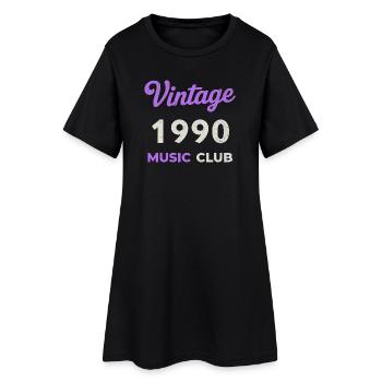 Vintage Music Club des années 1990 Année de naissance rétro Vintage - Robe T-shirt Femme - noir - Devant