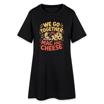 Design du couple de meilleurs amis macaronis au fromage - Robe T-shirt Femme - noir - Devant
