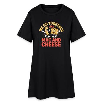 Design du couple de meilleurs amis macaronis au fromage - Robe T-shirt Femme - noir - Devant