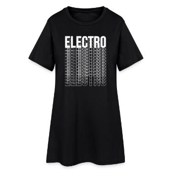 Elektro-Musiktypografie-Design-Logo - Frauen T-Shirt-Kleid - Schwarz - Vorne
