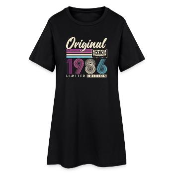 1986 Jahrgang Vintage Retro Geburtstag Geschenk - Frauen T-Shirt-Kleid - Schwarz - Vorne