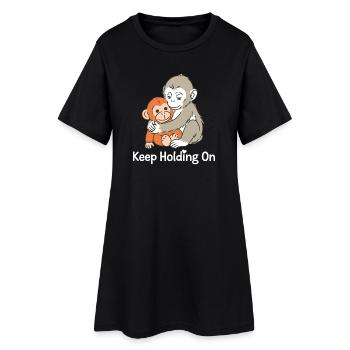 Continue de tenir bon, câlin de singe - Robe T-shirt Femme - noir - Devant