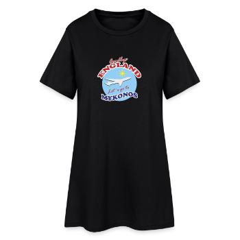 Adieu l’Angleterre. Allons à Mykonos. - Robe T-shirt Femme - noir - Devant