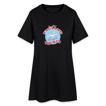Adieu l’Angleterre. Allons à Phuket - Robe T-shirt Femme - noir - Devant