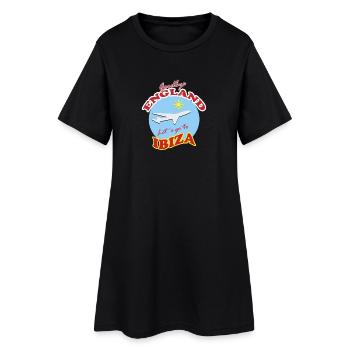 Adieu l’Angleterre. Allons à Ibiza. - Robe T-shirt Femme - noir - Devant