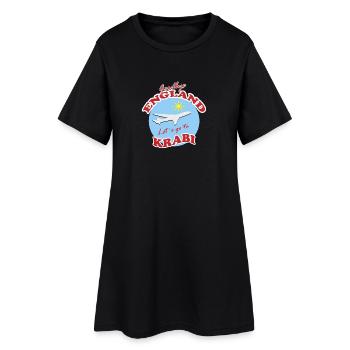Adieu l’Angleterre. Allons à Krabi. - Robe T-shirt Femme - noir - Devant