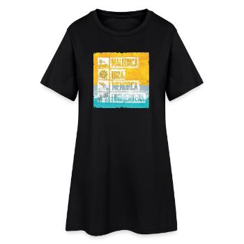 Timbre rétro des îles Baléares - Robe T-shirt Femme - noir - Devant