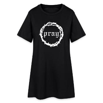 Dornenkrone Betet - Frauen T-Shirt-Kleid - Schwarz - Vorne
