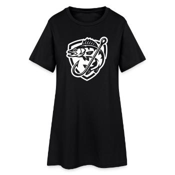 Icône de la pêche au brochet - Robe T-shirt Femme - noir - Devant