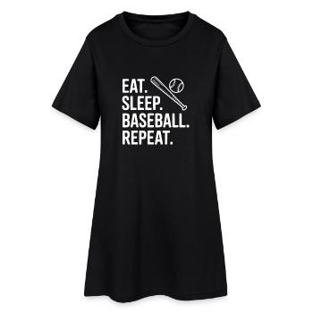 Eat. Sleep. Baseball. Repeat. - Women’s T-Shirt Dress - black - Front