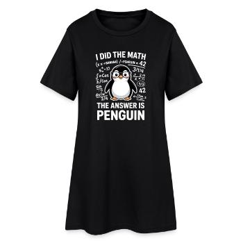 Mathe Sprüche Pinguin Lustiges Mathe Geschenk - Frauen T-Shirt-Kleid - Schwarz - Vorne