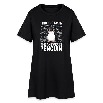 Mathe Sprüche Pinguin Lustiges Mathe Geschenk - Frauen T-Shirt-Kleid - Schwarz - Vorne