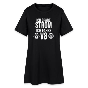 Autoliebhaber Shirt - V8 Shirt  - Frauen T-Shirt-Kleid - Schwarz - Vorne