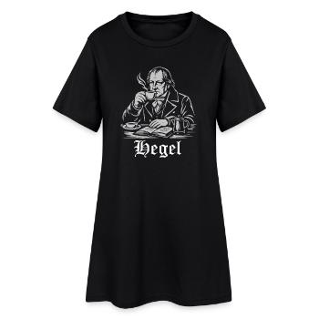 Le philosophe Hegel boit du café - Robe T-shirt Femme - noir - Devant