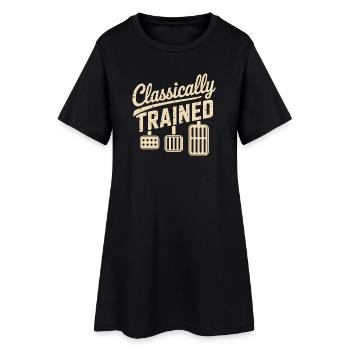 Boîte manuelle automatique classique - Robe T-shirt Femme - noir - Devant