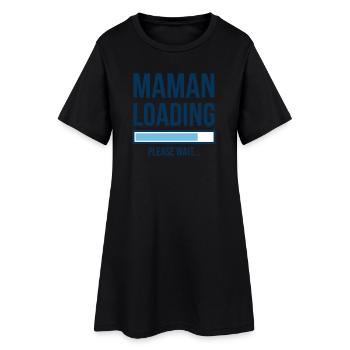 Maman Loading Chargement Bébé Design - Robe T-shirt Femme - noir - Devant