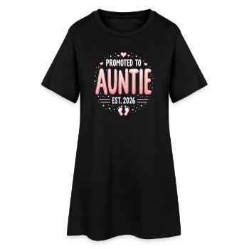 Tante 2026 Tante 2026 Befördert zu Tante 2026 - Frauen T-Shirt-Kleid - Schwarz - Vorne