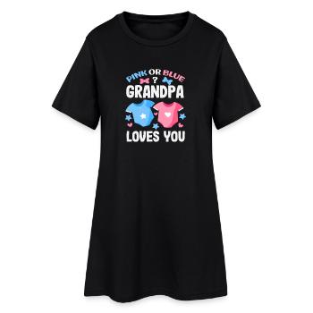 Pink Oder Blau Opa Liebt Dich Reveal - Frauen T-Shirt-Kleid - Schwarz - Vorne