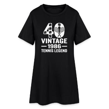 Tennis 40. Geburtstag 1986, Shirt, Hoodie, Socken - Frauen T-Shirt-Kleid - Schwarz - Vorne