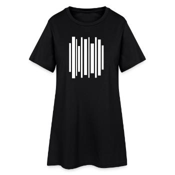Mosaïque de codes-barres à rayures minimales - Robe T-shirt Femme - noir - Devant