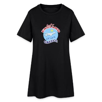 Goodbye England-Let´s go to Greece  - Women’s T-Shirt Dress - black - Front