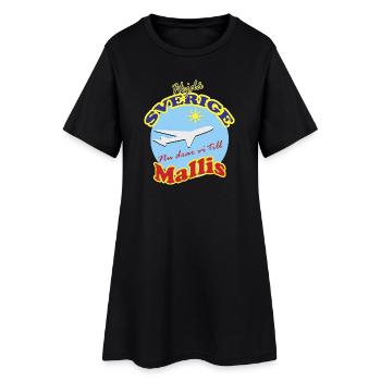 Voyage en avion au centre commercial en plein soleil - Robe T-shirt Femme - noir - Devant