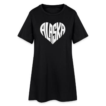 Alaska, États-Unis Lettrage cœur angulaire - Robe T-shirt Femme - noir - Devant