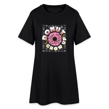 Donut fast food - Women’s T-Shirt Dress - black - Front