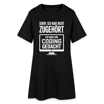 Sorry, I thought coding - Women’s T-Shirt Dress - black - Front