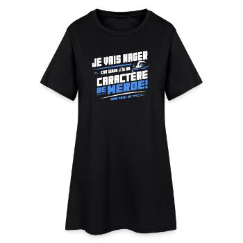 Je vais nager sinon caractère de merde - Robe T-shirt Femme - noir - Devant