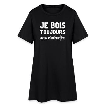 Je bois toujours avec Modération - apéro - Robe T-shirt Femme - noir - Devant