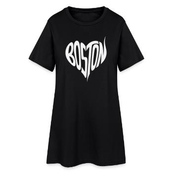 Typographie du cœur de Boston - Robe T-shirt Femme - noir - Devant